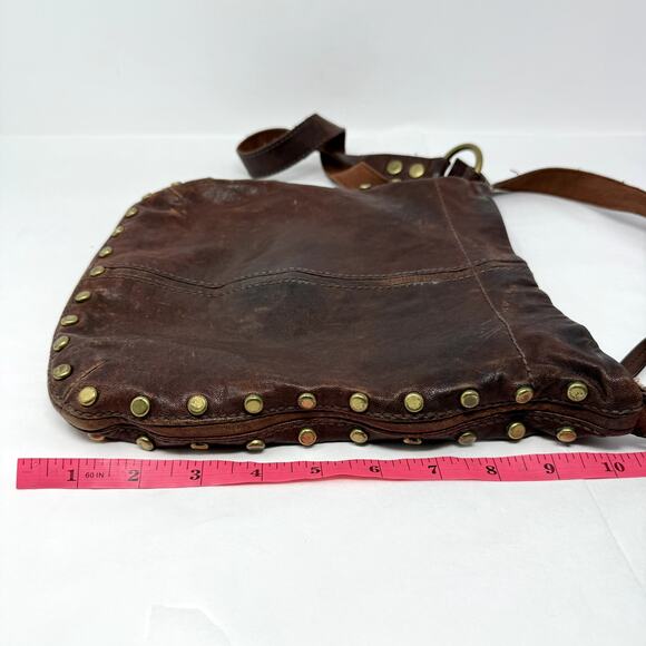 Fossil Purse Brown Leather Studded Should Bag Vintage Retro Western Country Boho - Picture 4 of 15